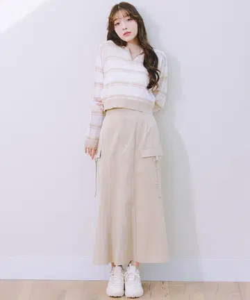 릴리안 캐럿 롱 스커트