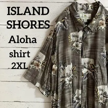 ISLAND SHORES 알로하 셔츠 하와이안 레이온 USA 구제 의류