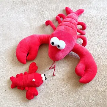 봉제 인형 2세트 랍스터 마스코트 이세에비 자리가니 다이소