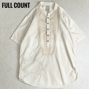 FULL COUNT 풀카운트 반팔 밴드 카라 셔츠 36 베이지