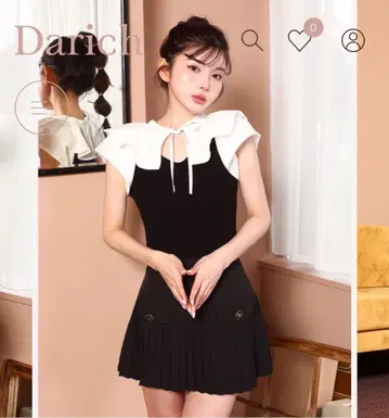 darich 프릴 카라 도킹 니트 탑