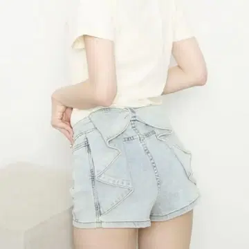 백리본 숏팬츠 숏 데님 팬츠