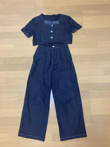 데님 셋업 블랙 프리 사이즈