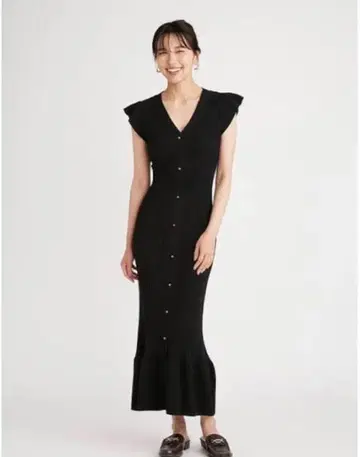 snidel 프론트 버튼 니트 원피스