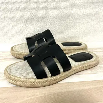 H&M 샌들 에스파드리유 플랫 가죽 여름 36