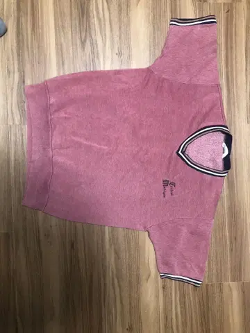챔피온 핑크 V넥 트레이닝복 L