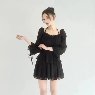 yilon 이론 CHIFFON FAIRY BLOUSE 블라우스 블랙