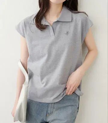 natural couture 자수 프렌치 슬리브 피케 셔츠