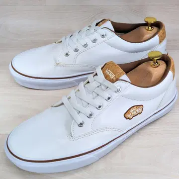 VANS 27.0cm 화이트 가죽 스니커즈 심플 코르크