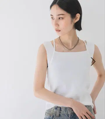 JEANASIS (지나시스) 2way 넥 소우바리 탱크 화이트