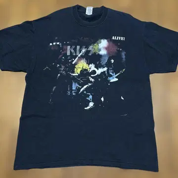KISS 라이브 밴드 티셔츠 블랙 XL 사이즈
