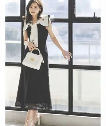 SNIDEL 스나이델 세일러 스카프 원피스 BLK 1 사이즈