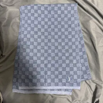 LV 그레이 체크 무늬 머플러