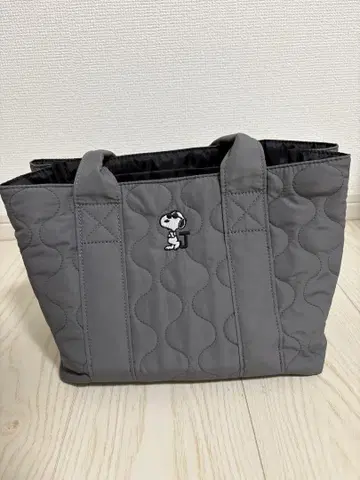 스누피 퀼팅 토트백 그레이