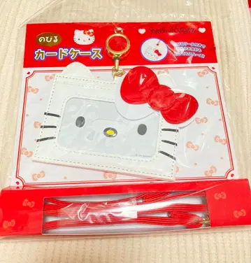 헬로키티 패스 케이스 교통카드 지갑 카드 케이스 신축 가능한 릴 포함