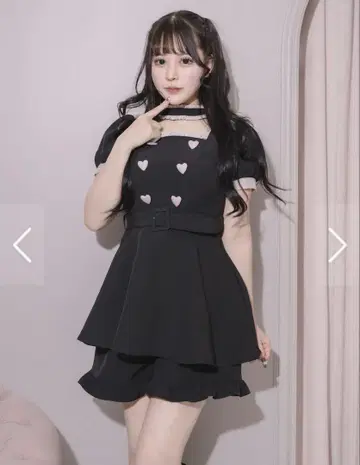 pium 초커 프릴 하트 버튼 셋업