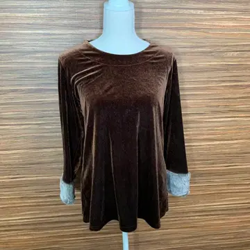 트레비앙 트레비앙 티셔츠 XL 상당 브라운 긴팔 무지