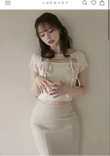 andmary 베베 리본 탑 정품