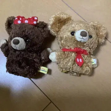 디즈니 곰 봉제 인형 2개 세트 손가락 인형