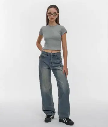 [B-DENIM] WASHING WIDE 039