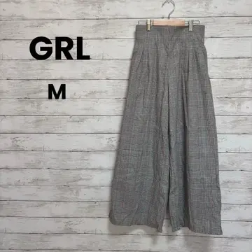 미사용 택 포함 [GRL] 그레일 와이드 팬츠 (M) 뒷밴딩 하이웨스트