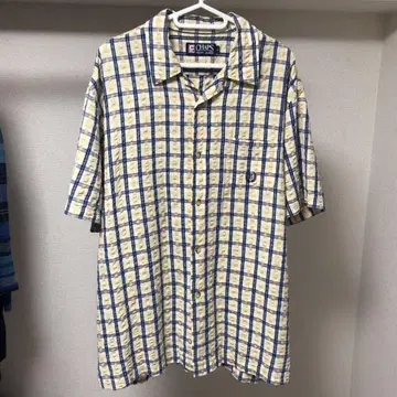 chaps ralph lauren 반팔 셔츠 오픈 카라 체크 시어서커