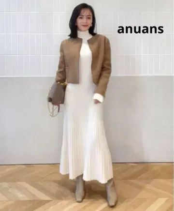 anuans 울 캐시미어 소프트 머메이드 니트 원피스