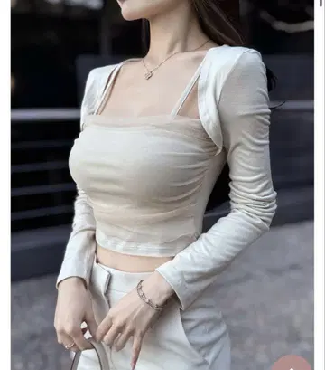 QUNG 얇은 명주 튤 볼레로 도킹 T