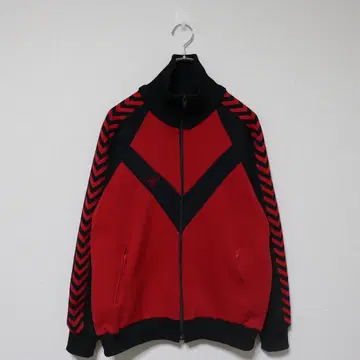 1980년대 1990년대 Hummel 트랙 자켓 블랙 레드