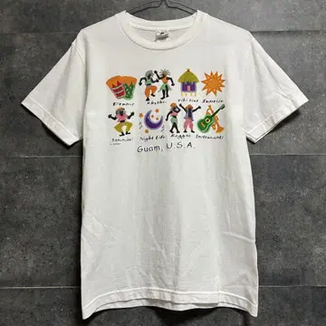 00s 빈티지 괌 USA 레게 댄스 프린트 티셔츠 구제 의류