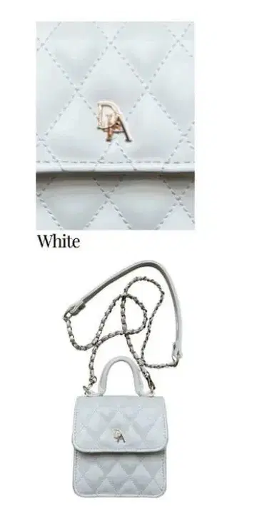 DIANTE Quilted leather logo mini bag 백