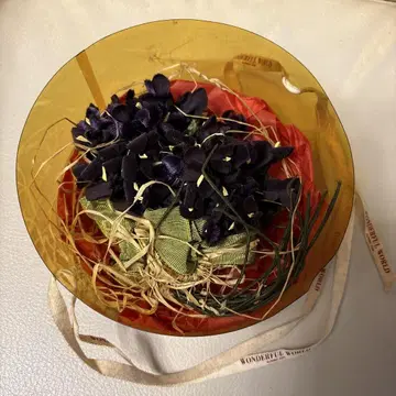 핑크하우스 빈티지풍 보라색 꽃 코사주 브로치