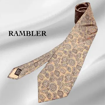 넥타이 'RAMBLER 램블러' 페이즐리 베이지 골드 일본산