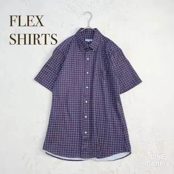 플렉스 셔츠 [ L ] 반팔 셔츠 체크 무늬 올 패턴 캐주얼 비즈니스