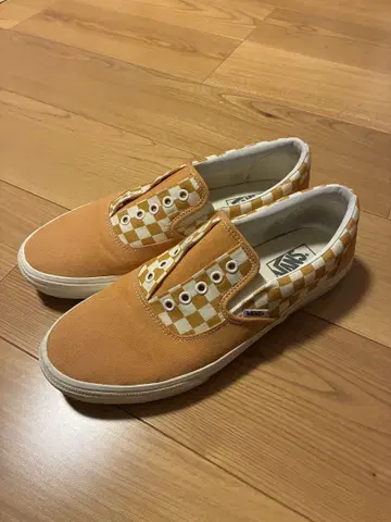 Vans 오렌지 체커 패턴 슬립온