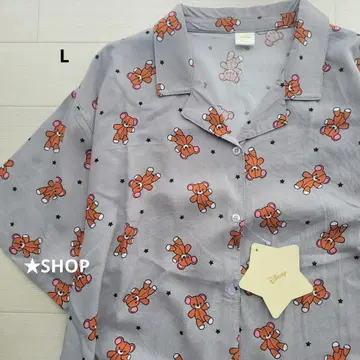 피터팬 마이클 테디베어 곰 반팔 올 패턴 셔츠 알로하 셔츠 L
