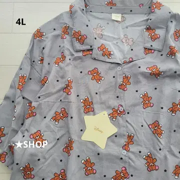 피터팬 마이클 테디베어 곰 반팔 올 패턴 셔츠 알로하 셔츠 4L