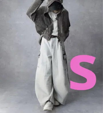 [Spielio] 빈티지 라이크 데님 카고 와이드 팬츠