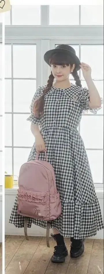 아오키 미사코 시마무라 깅엄 체크 원피스 L