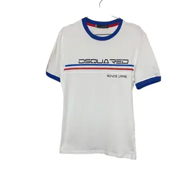 DSQUARED2 화이트 링거 넥 티셔츠