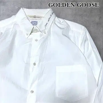 GOLDEN GOOSE 버튼다운 셔츠 자수 화이트 S