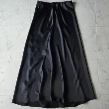 맥피 빈티지 새틴 머메이드 스커트 블랙 검정