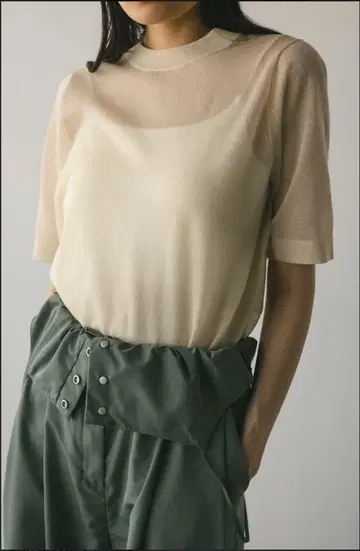 style mixer 워셔블 린넨 니트 아이보리 새상품급