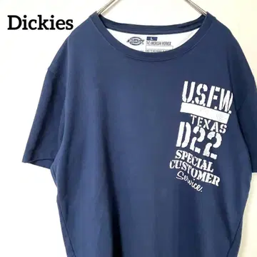 Dickies 티셔츠 네이비 반팔 남성용 L 구제 의류