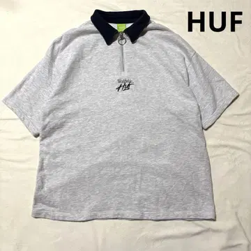 HUF 하프 지퍼 풀오버 반팔 맨투맨 오버 사이즈