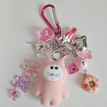 자라자라 키링 무뉴의 미니어처 마스코트 4냥이 핑크