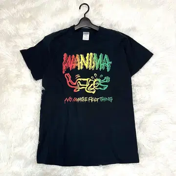 WANIMA 와니마 티셔츠 라스타 컬러 블랙 라이브 밴 티셔츠 M 레어