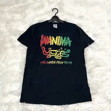 WANIMA 와니마 티셔츠 라스타 컬러 블랙 라이브 밴드 티셔츠 M 레어