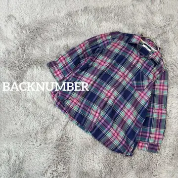 백넘버 긴팔 셔츠 마드라스 체크 플레어 겉옷 캐주얼 S