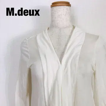M.deux 엠두 긴팔 롱 기장 가디건 화이트 E6